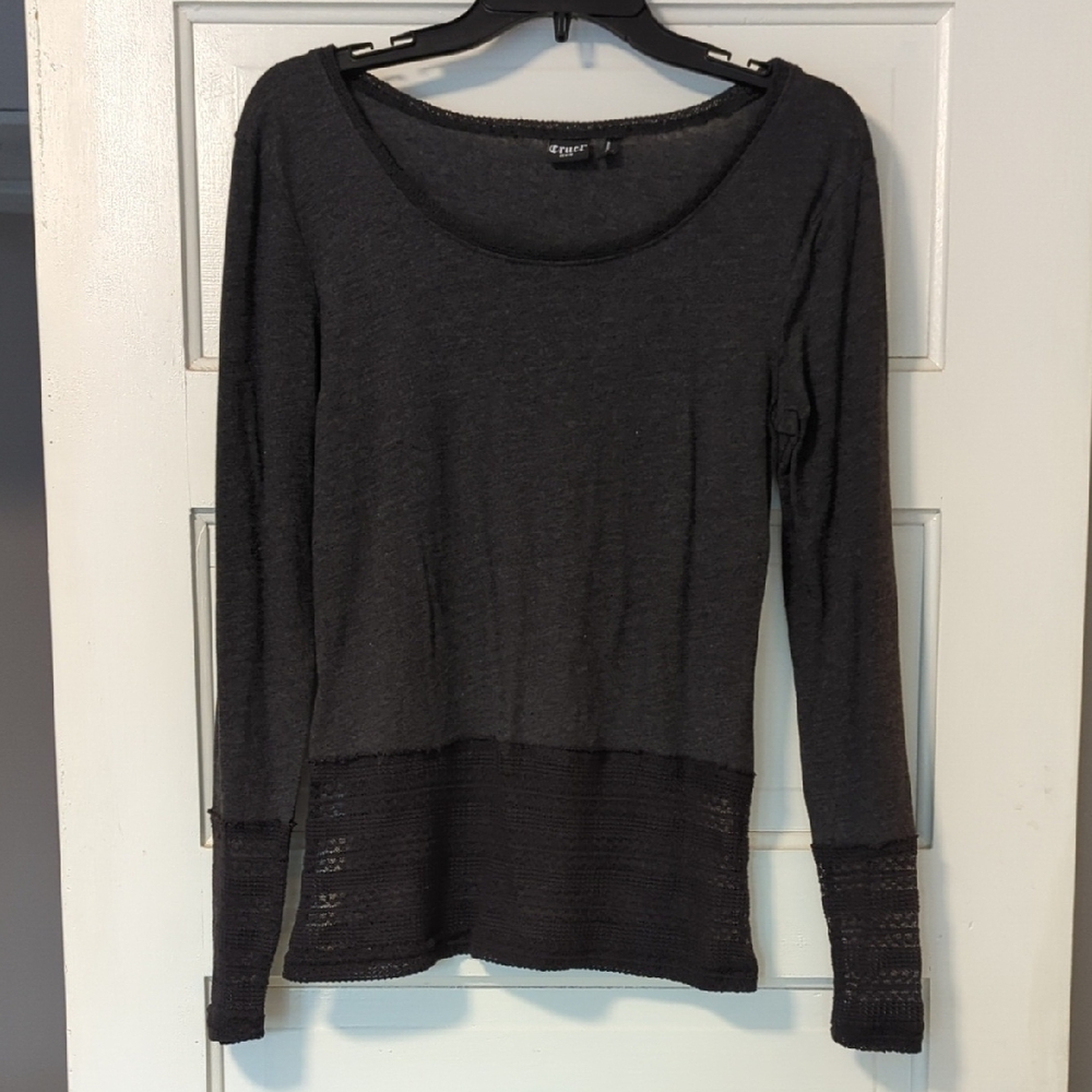 Cruel Denim Long Sleeve Lace Shirt Size Small